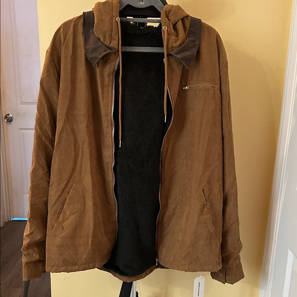 Men's Brown Hooded Jacket